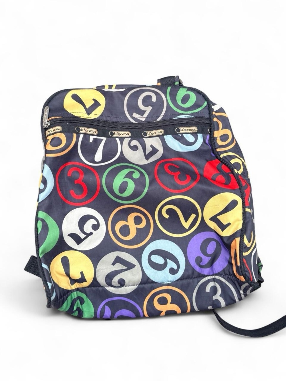 Vintage LeSportsac Nylon Backpack – Pop Art Number Print